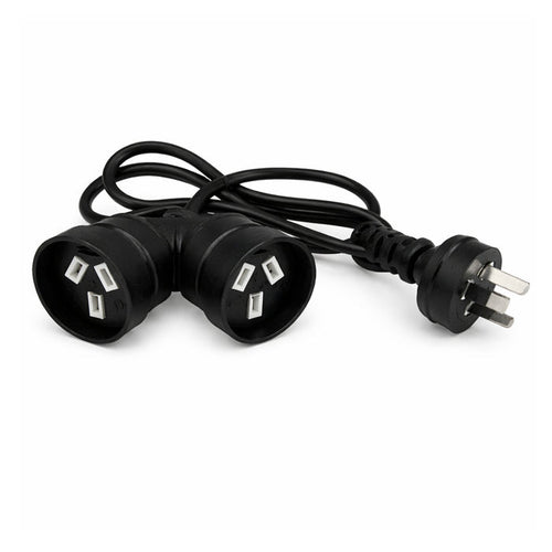1 Metre Extension Lead – Double Socket with Flat Earth Plug