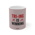11oz White Ceramic Triathlon Mug