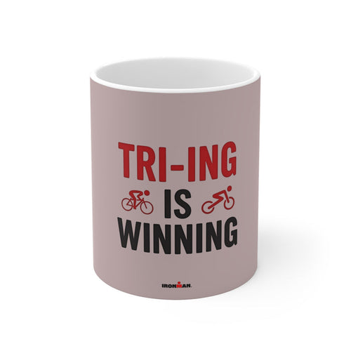 11oz White Ceramic Triathlon Mug