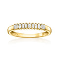 Gold ring with baguette lab-grown diamond band, prong-set