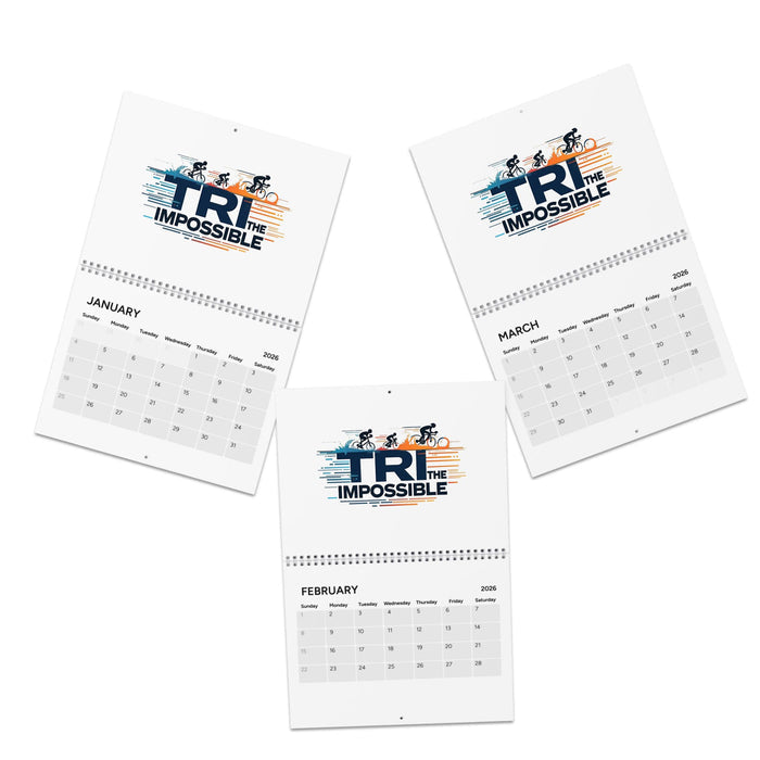 2026 Triathlon Training Wall Calendar - detail view