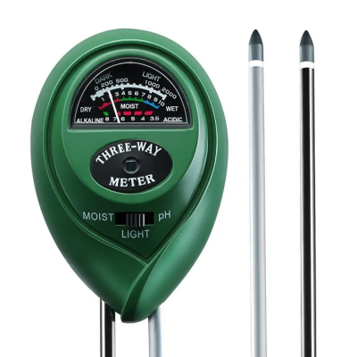 3 in 1 Moisture, Light & Ph Tester - For Indoor / Outdoor Plants Gardens & Lawns