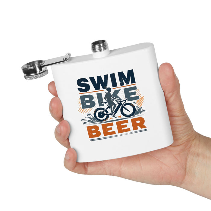6oz Stainless Steel Triathlon Flask - Mug - lifestyle view