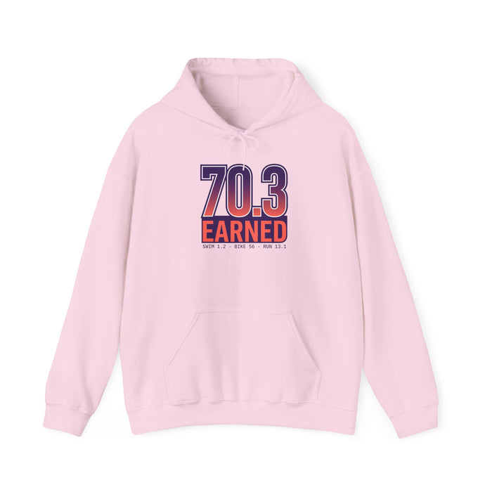 70.3 Earned Hoodie — Triathlon Half-Ironman 70.3 Finisher Sweatshirt