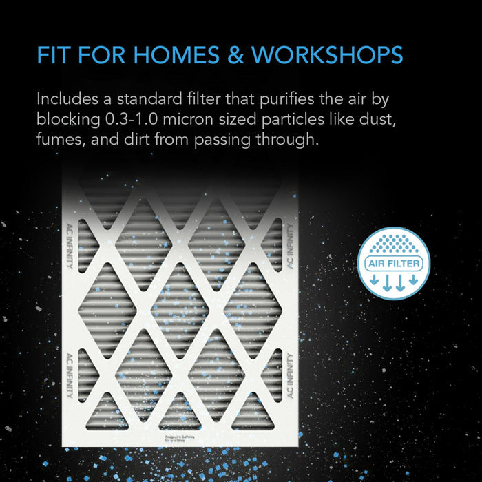 AC Infinity Air Filter Box With High Efficacy Filter - 100mm | 4 inch