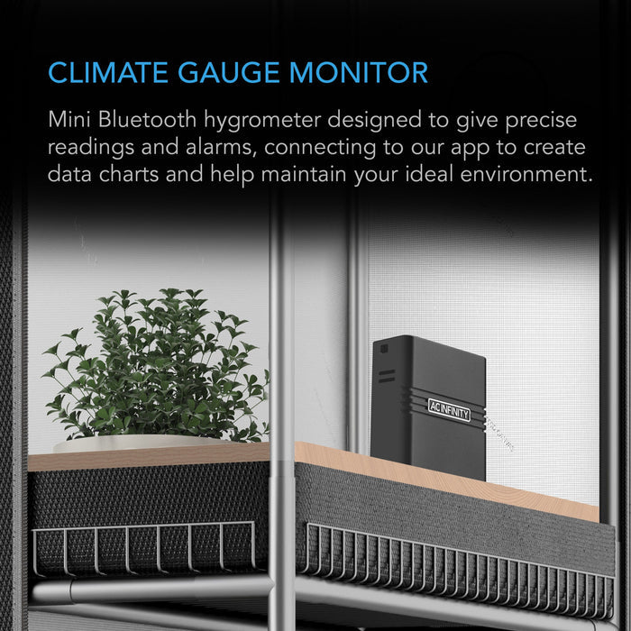 AC Infinity Cloudcom A2 Mini Smart Thermo-Hygrometer With Data App - Integrated Sensor Probe