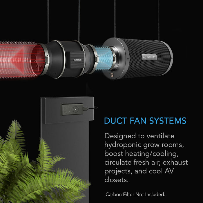 AC Infinity Cloudline PRO S6 Quiet Inline Duct Fan With Speed Controller - 150mm