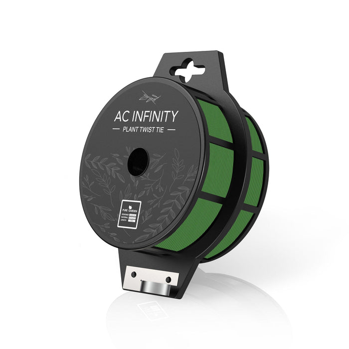 AC Infinity Green Twist Ties With Built-In Cutter - 100m