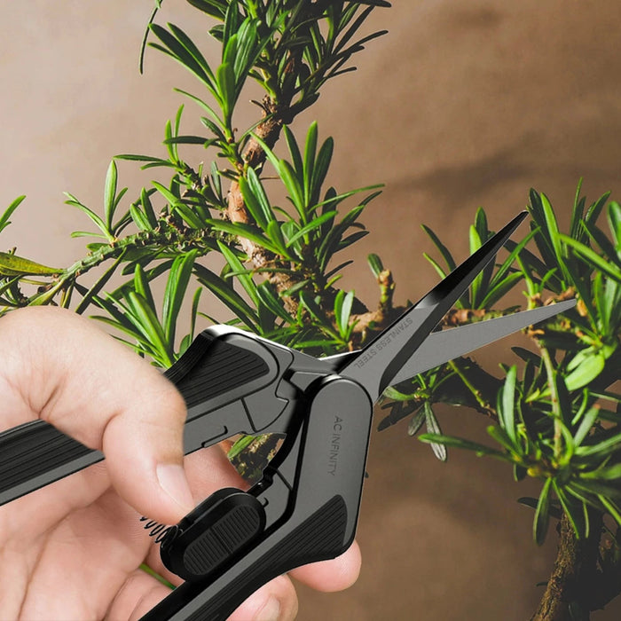 AC Infinity Stainless Steel Pruning Shear, Ergonomic Lightweight - 6.6” Straight Blades