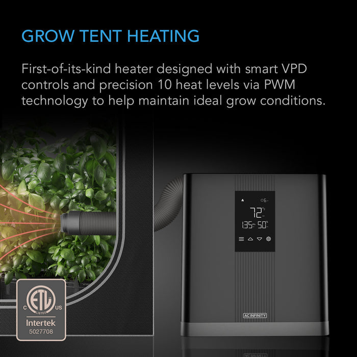 AC Infinity Thermoforge T3 Environmental Plant Heater, Smart VPD Controls