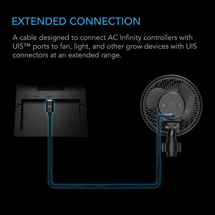 AC Infinity UIS to UIS Extension Cable, L-Shaped Male to Male | 10ft or 3.05M