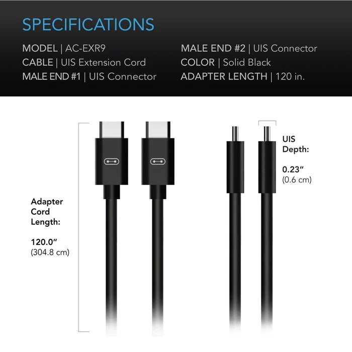 AC Infinity UIS to UIS Extension Cable | Male to Male - 10ft or 3.05M
