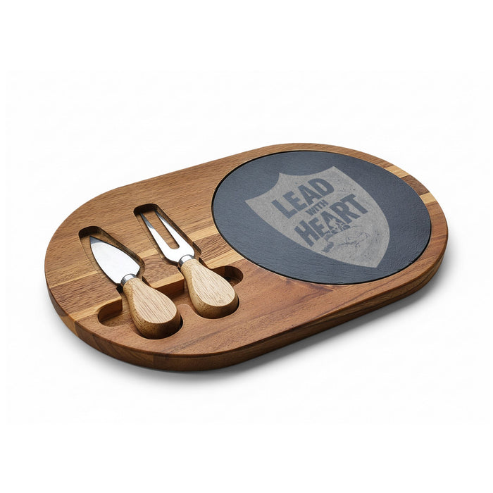 Acacia Charcuterie Board with Slate Inlay - Home Decor - alternate view