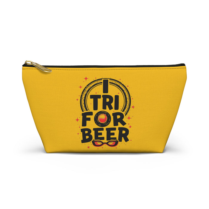 Accessory Pouch - Small Yellow Spun Polyester T-Bottom - Bags