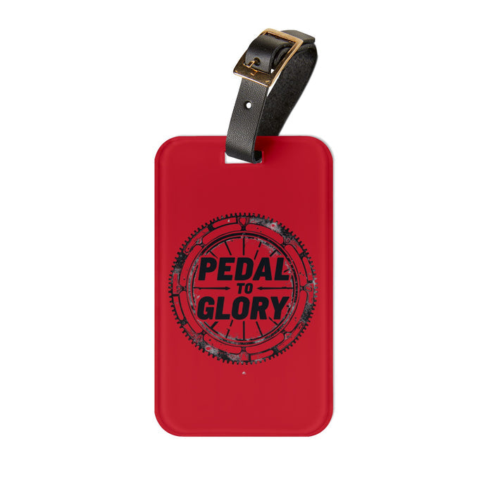 Acrylic Luggage Tag - Pedal To Glory Red Cycling Travel ID - Accessories