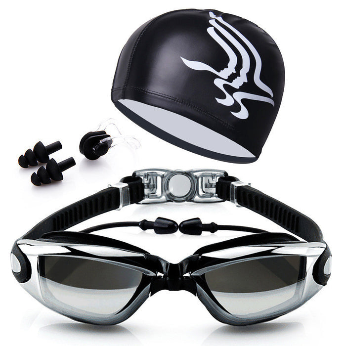Adult PC Lens Swim Goggles Set - Sports Equipment