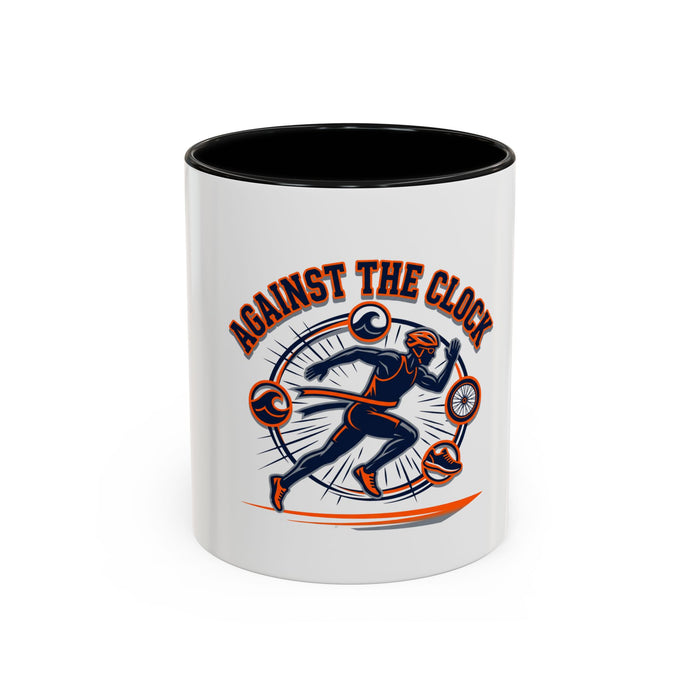 Against the Clock Coffee Mug — Runner Motivational Accent Mug