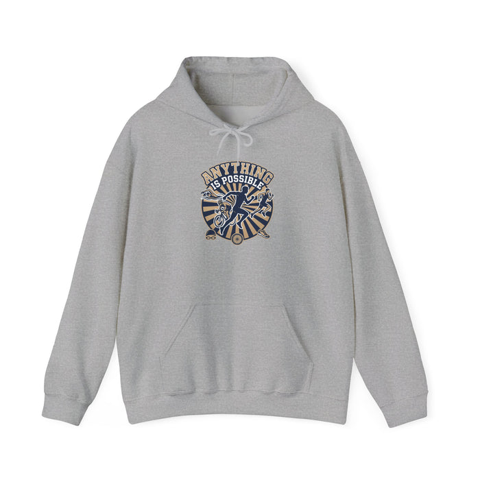 Anything Is Possible Retro Sunburst Hoodie — Inspirational Motivational Sweatshirt