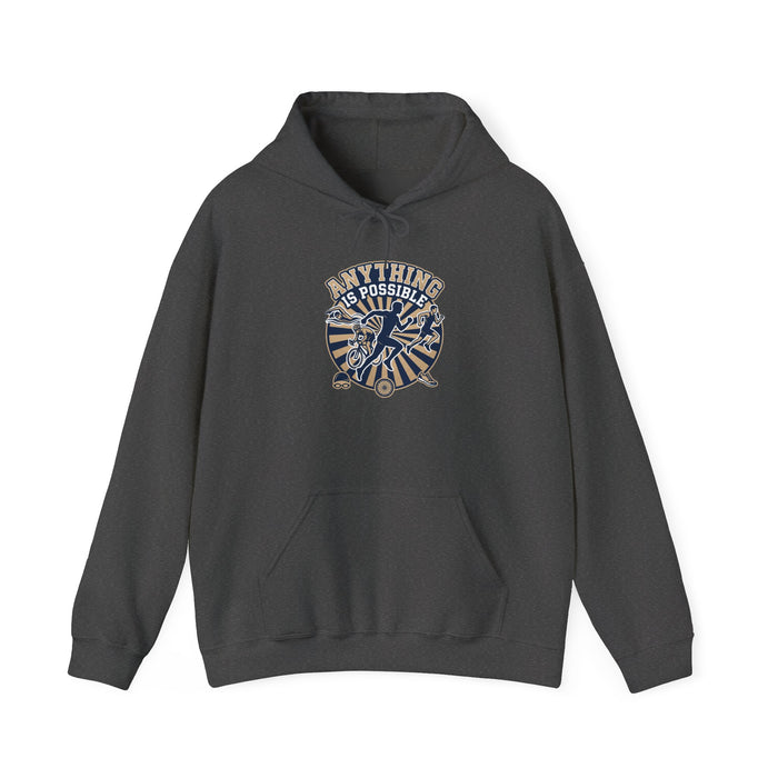 Anything Is Possible Retro Sunburst Hoodie — Inspirational Motivational Sweatshirt