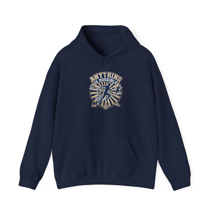 Anything Is Possible Retro Sunburst Hoodie — Inspirational Motivational Sweatshirt