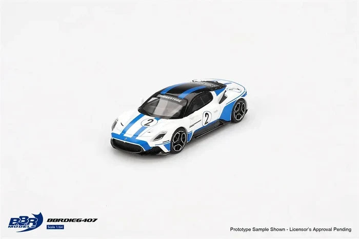 BBR 1:64 MC20 #2 Performance Experience White Blue stripe Die-Cast Car Model Collection Miniature