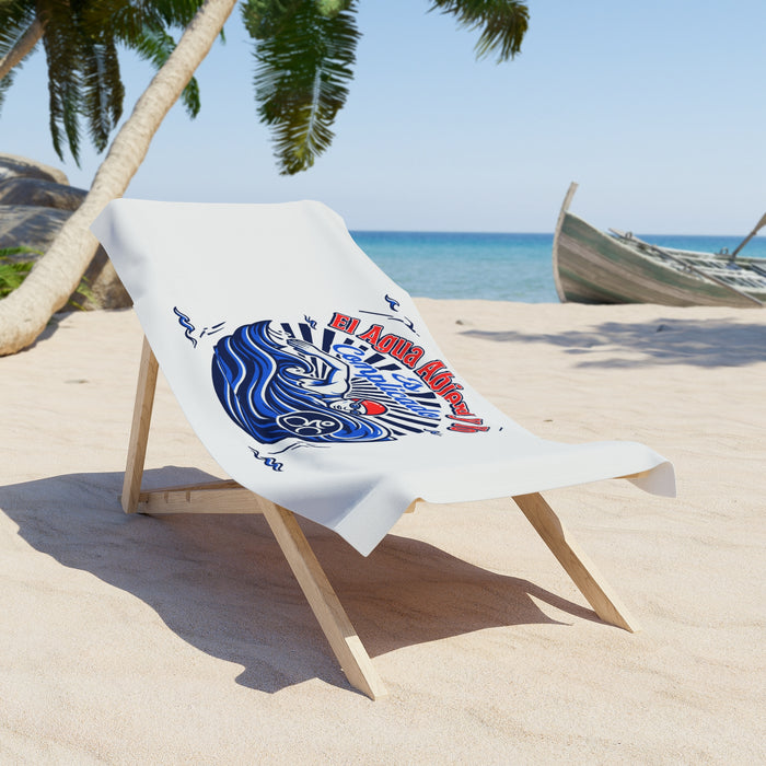 Beach Towel — "El Agua Abierta y Yo Es Complicado" Open Water Swimming Towel