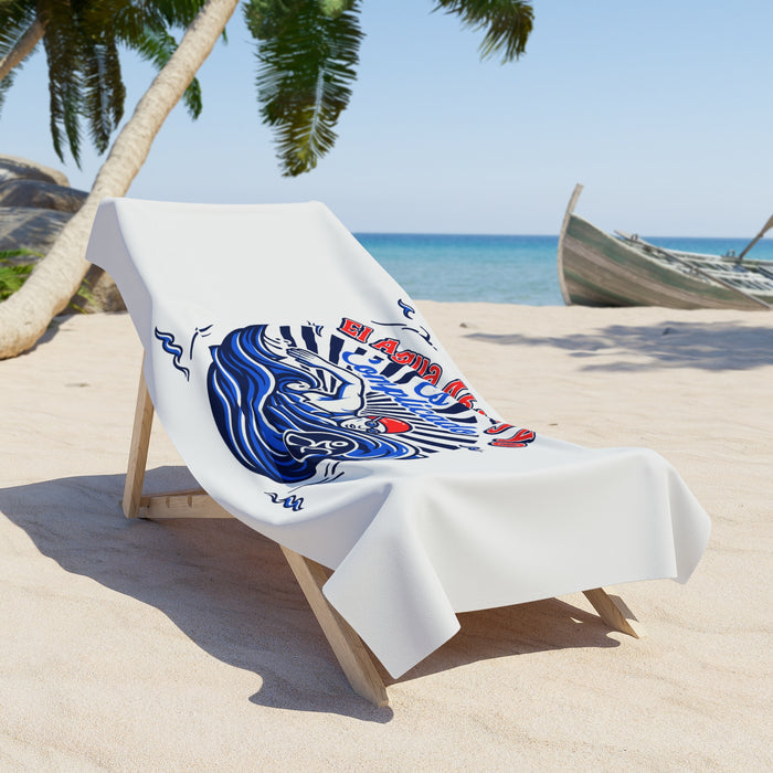 Beach Towel — "El Agua Abierta y Yo Es Complicado" Open Water Swimming Towel