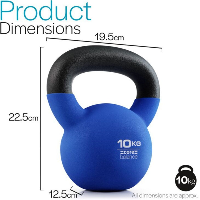 Blue Cast Iron Dumbbell 10KG for Home Gym Strength Training - Accessories - size chart