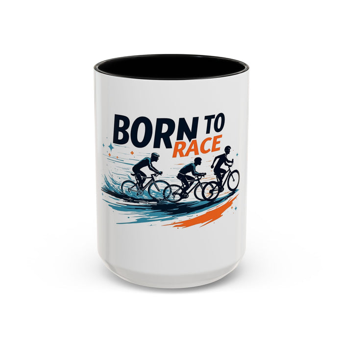 Born to Race Ceramic Cycling Mug - detail view