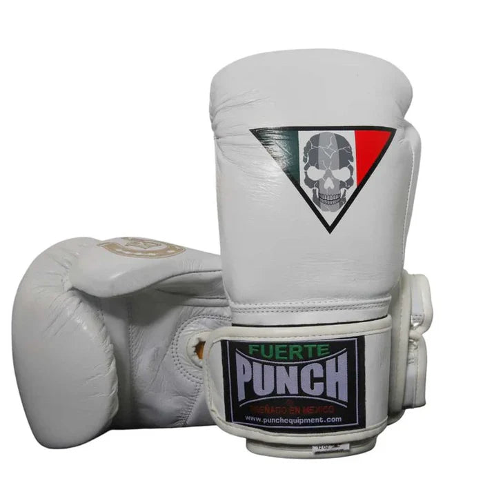 BOXING GLOVES - Mexican LUCKY 13 - Velcro 16oz - WHITE,BLACK,GREEN