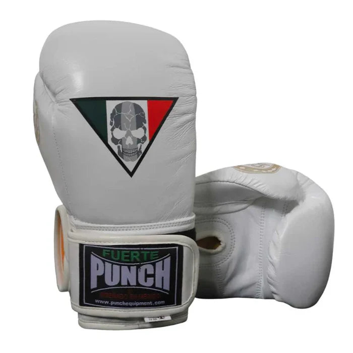 BOXING GLOVES - Mexican LUCKY 13 - Velcro 16oz - WHITE,BLACK,GREEN