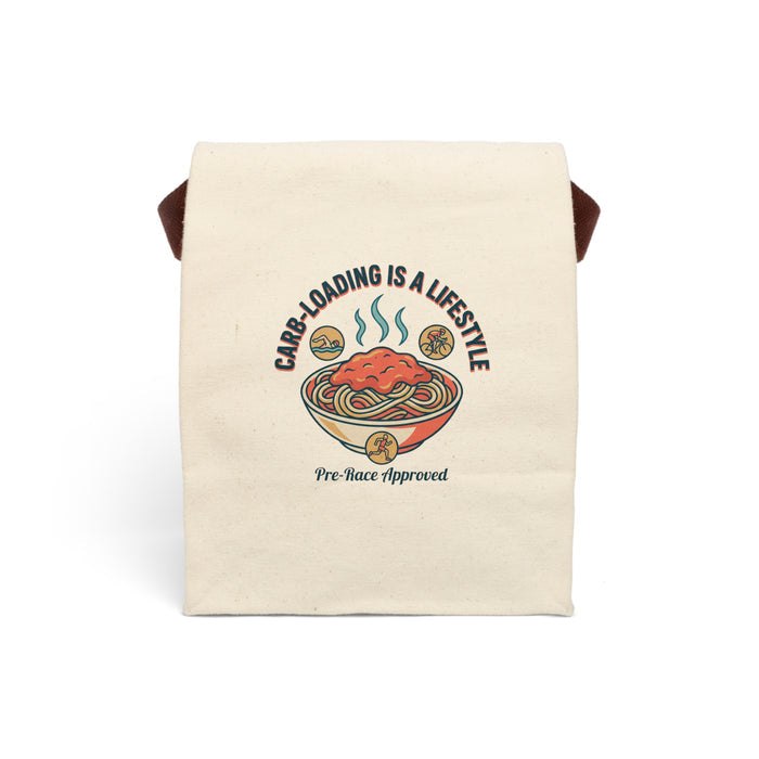 Canvas Lunch Bag — "Carb Loading Is A Lifestyle" Retro Pasta Lunch Tote