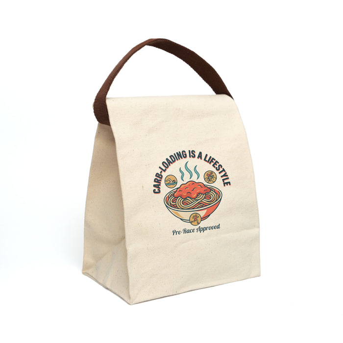 Canvas Lunch Bag — "Carb Loading Is A Lifestyle" Retro Pasta Lunch Tote