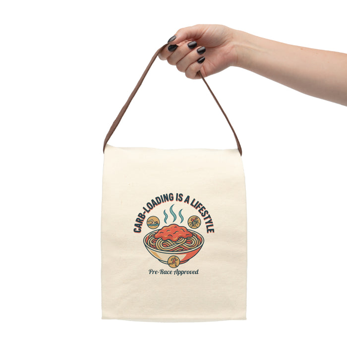 Canvas Lunch Bag — "Carb Loading Is A Lifestyle" Retro Pasta Lunch Tote