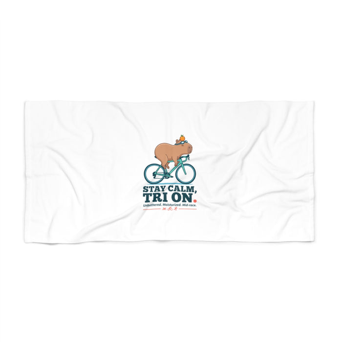 Capybara Triathlete Beach Towel