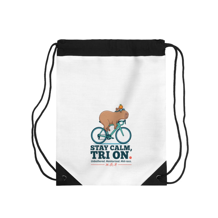 Capybara Triathlete Drawstring Bag