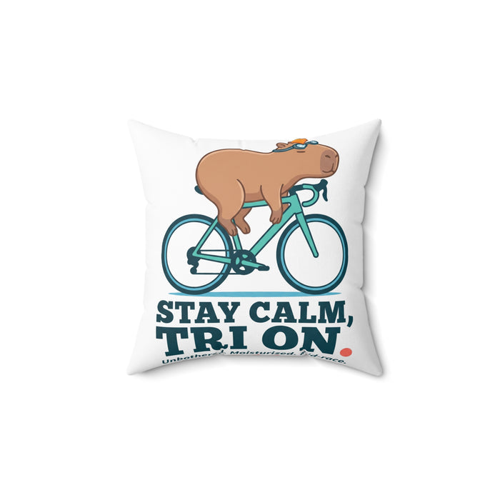 Capybara Triathlete Throw Pillow