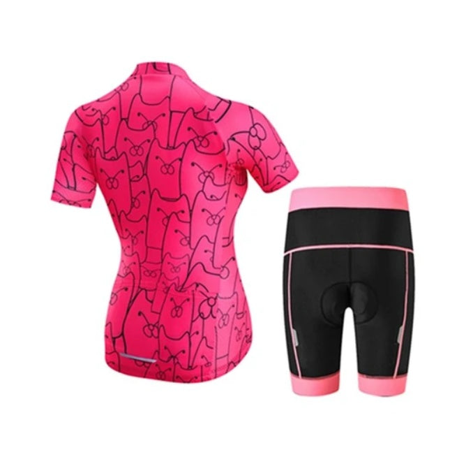 CatPink Customizable Cycling Kit for Triathletes - All Over Prints - alternate view for triathlon