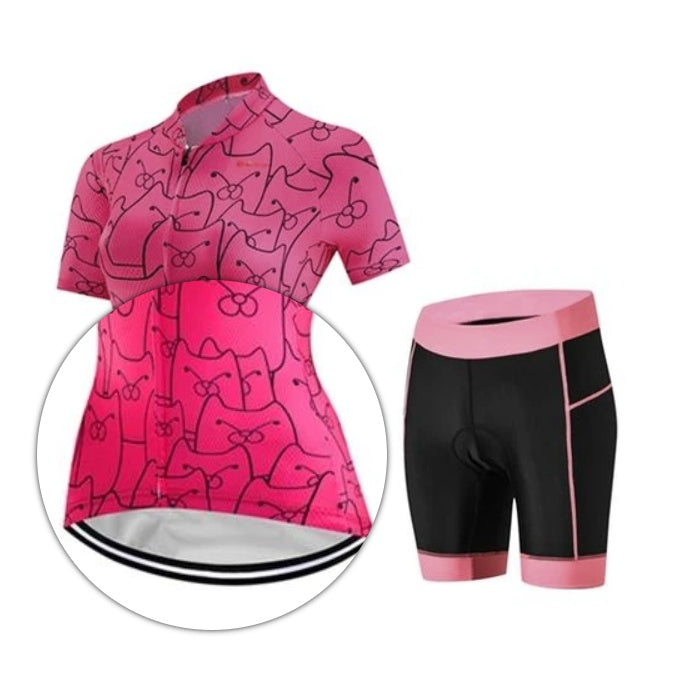 CatPink Customizable Cycling Kit for Triathletes - All Over Prints - lifestyle view for triathlon