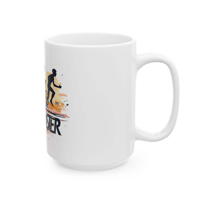 Ceramic Cycling & Running Motivational Mug - size chart