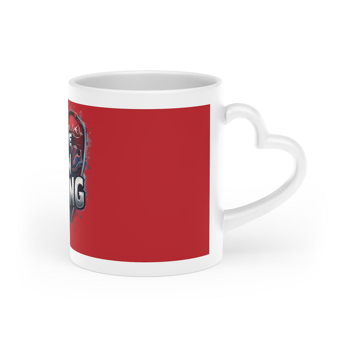 Ceramic Heart-Handle Mug - lifestyle view