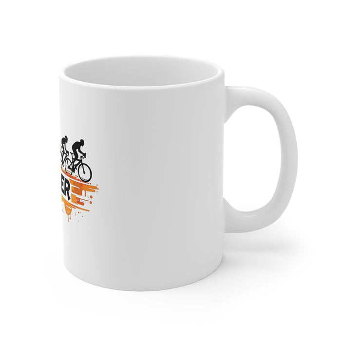 Ceramic Triathlon Motivational Mug 11oz - detail view