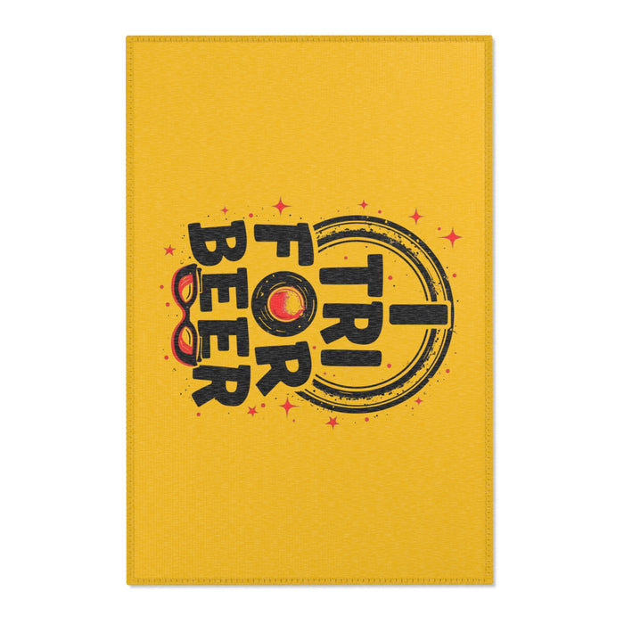Chenille Area Rug | Tri For Beer Triathlon Humor Bar Rug - Home Decor