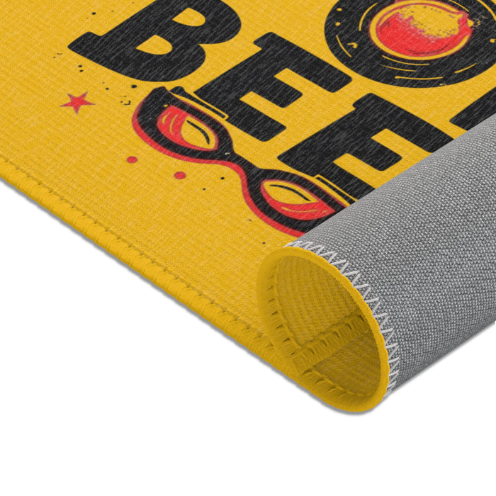 Chenille Area Rug | Tri For Beer Triathlon Humor Bar Rug - Home Decor - detail view