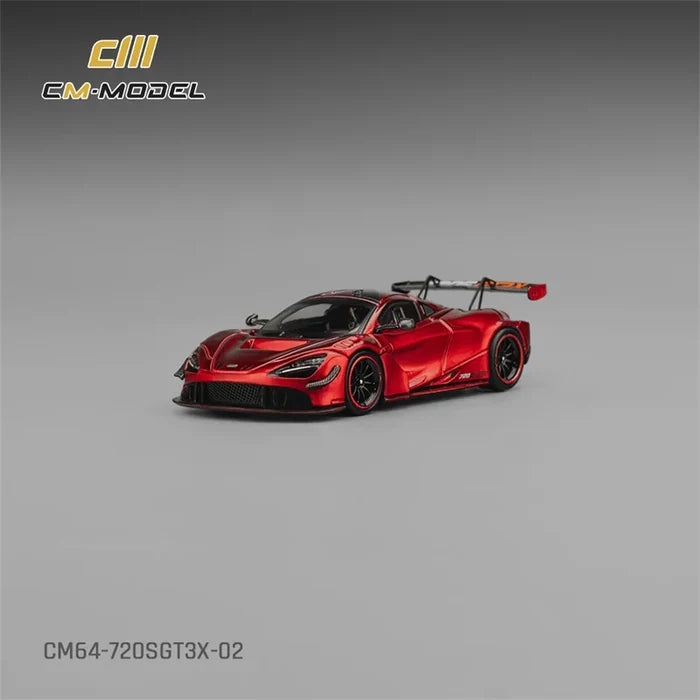 CM MODEL 1:64 720SGT3X Metallic red Diecast Model Car
