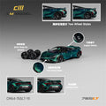 CM MODEL 1:64 765LT Chrome Green Fullcarbon Diecast Model Car