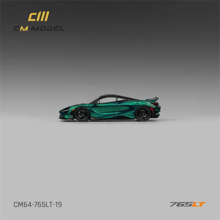 CM MODEL 1:64 765LT Chrome Green Fullcarbon Diecast Model Car