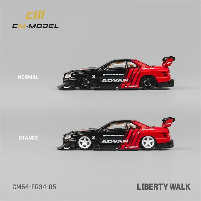 CM MODEL  1:64 LBWK ER34 Advan Diecast Model Car