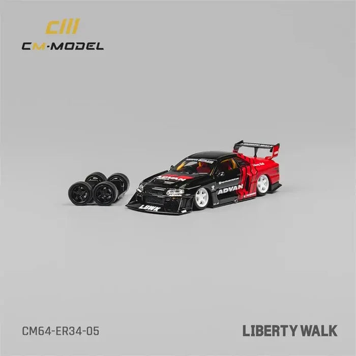 CM MODEL  1:64 LBWK ER34 Advan Diecast Model Car