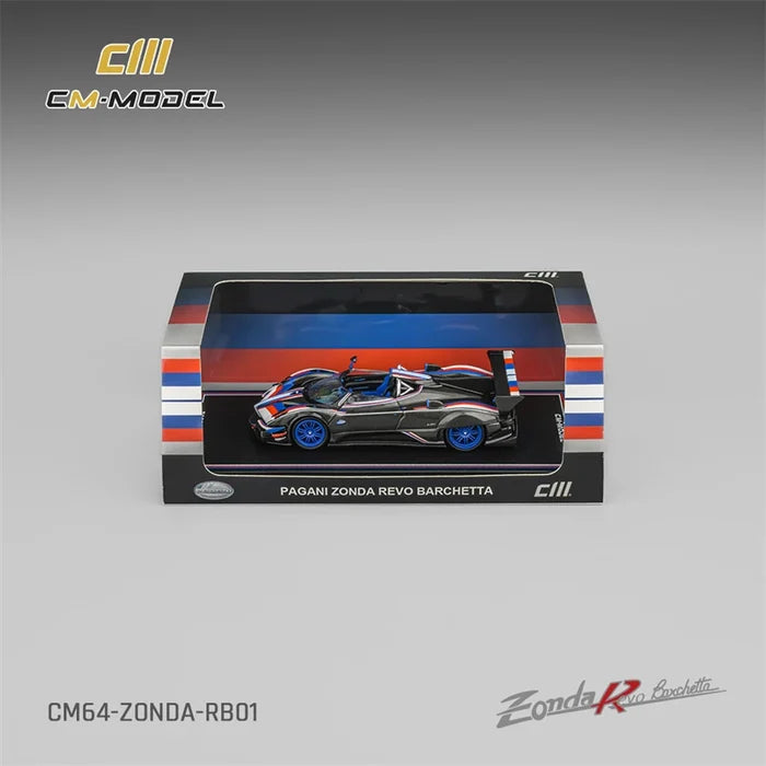 CM MODEL 1:64 Pagani Zonda Revo Barchetta 1of1 Black Diecast Model Car